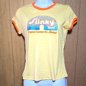 Slinky Brand Yellow T-Shirt with Orange Trim